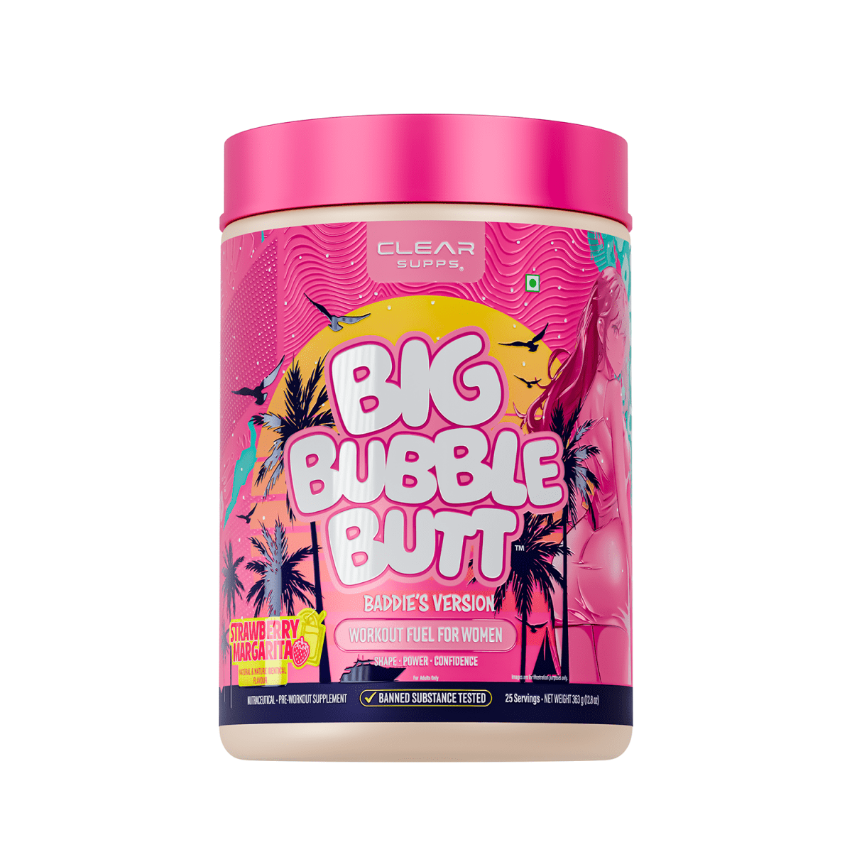 BIG BUBBLE BUTT PRE-WORKOUT — Strawberry Margarita